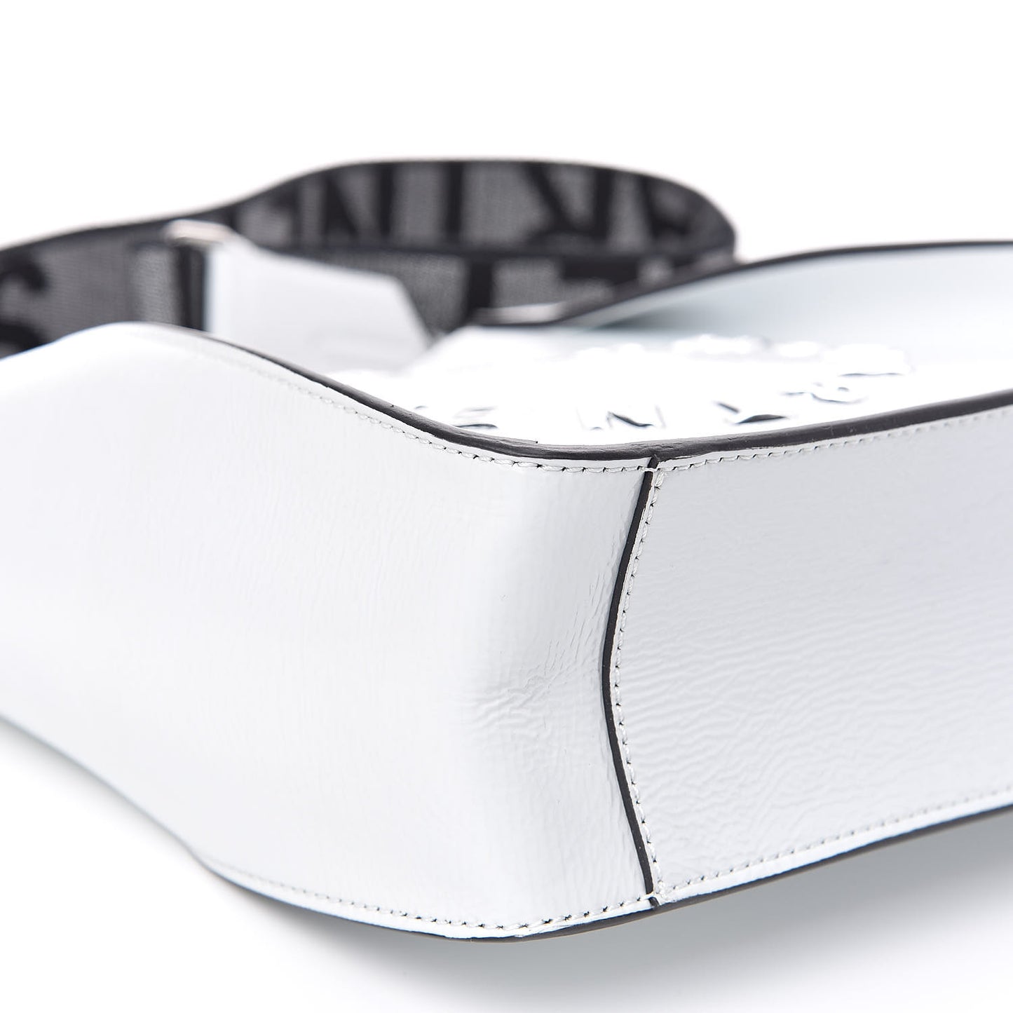 Eco Alter Patent Logo Mini Crossbody Optical White