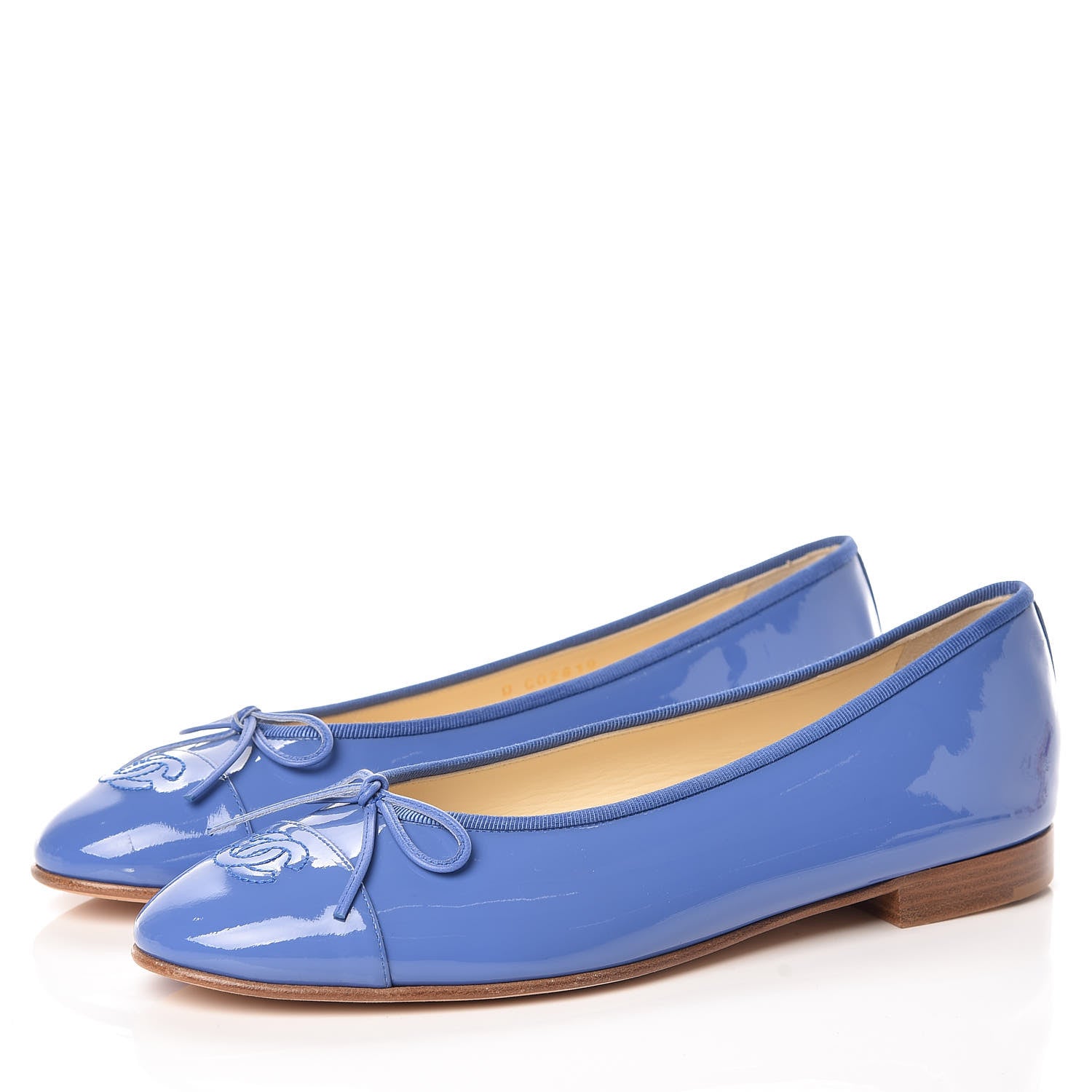 Chanel Patent Calfskin CC Cap Toe Ballerina Flats 41 Blue 3 of 9