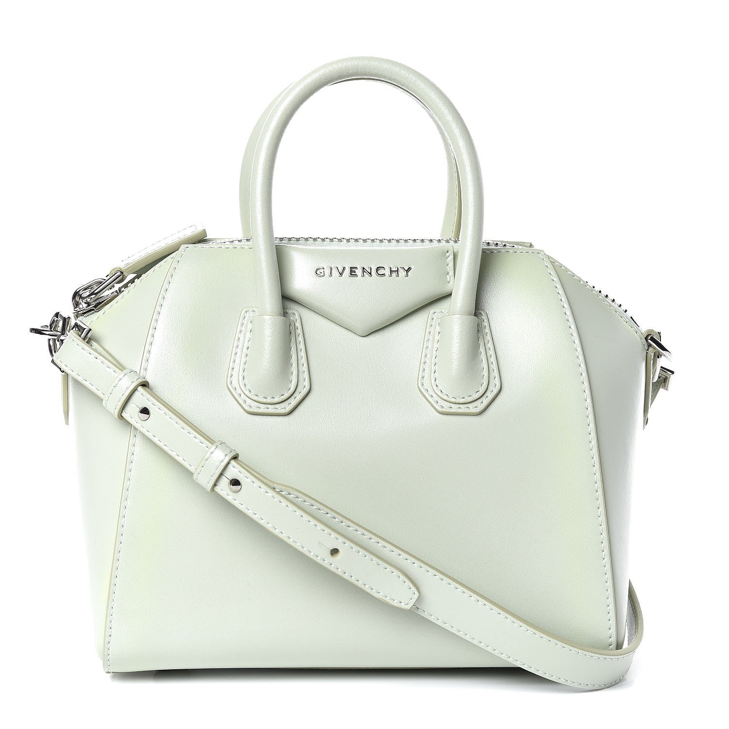 Givenchy Shiny Lord Calfskin Mini Antigona Aqua Green 1 of 11