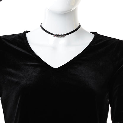 Christian Dior Grosgrain Ribbon Crystal J'Adior Logo Choker Necklace Multicolor 2 of 4
