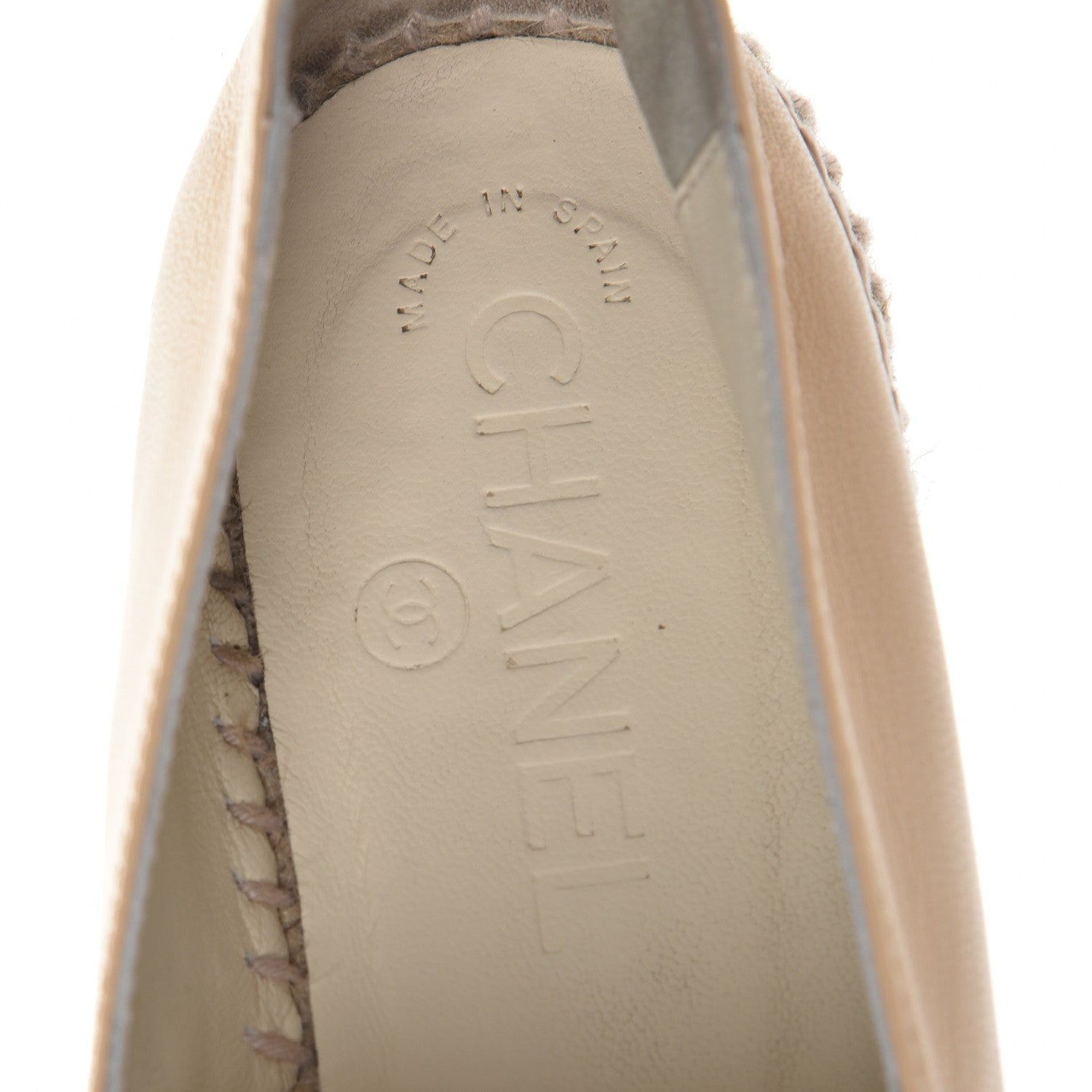 Chanel Lambskin CC Espadrilles 36 Beige Black 9 of 11