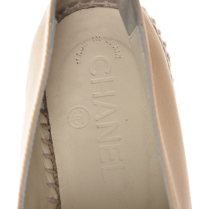 Chanel Lambskin CC Espadrilles 36 Beige Black 9 of 11
