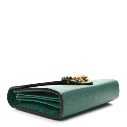 Gucci Calfskin Mini Dionysus Chain Wallet Emerald 4 of 10