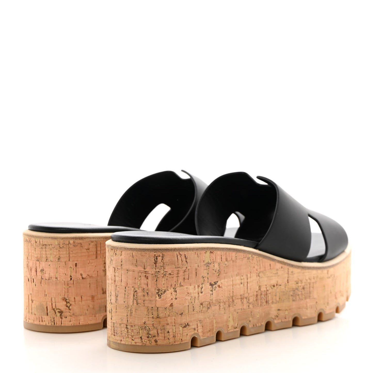 Calfskin Cork Eze 30 Sandals 40 Black