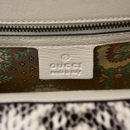 Gucci Calfskin Snakeskin Studded Medium Ottilia Top Handle Bag White 6 of 7