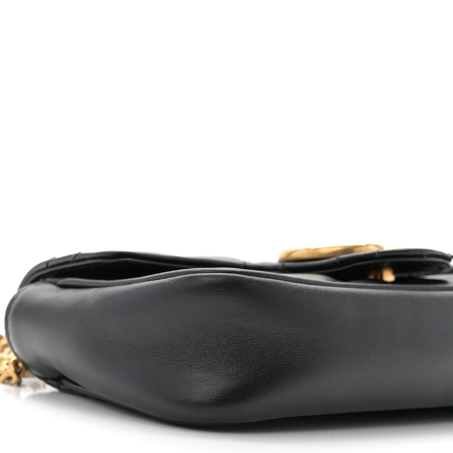 Calfskin Matelasse Super Mini GG Marmont Shoulder Bag Black