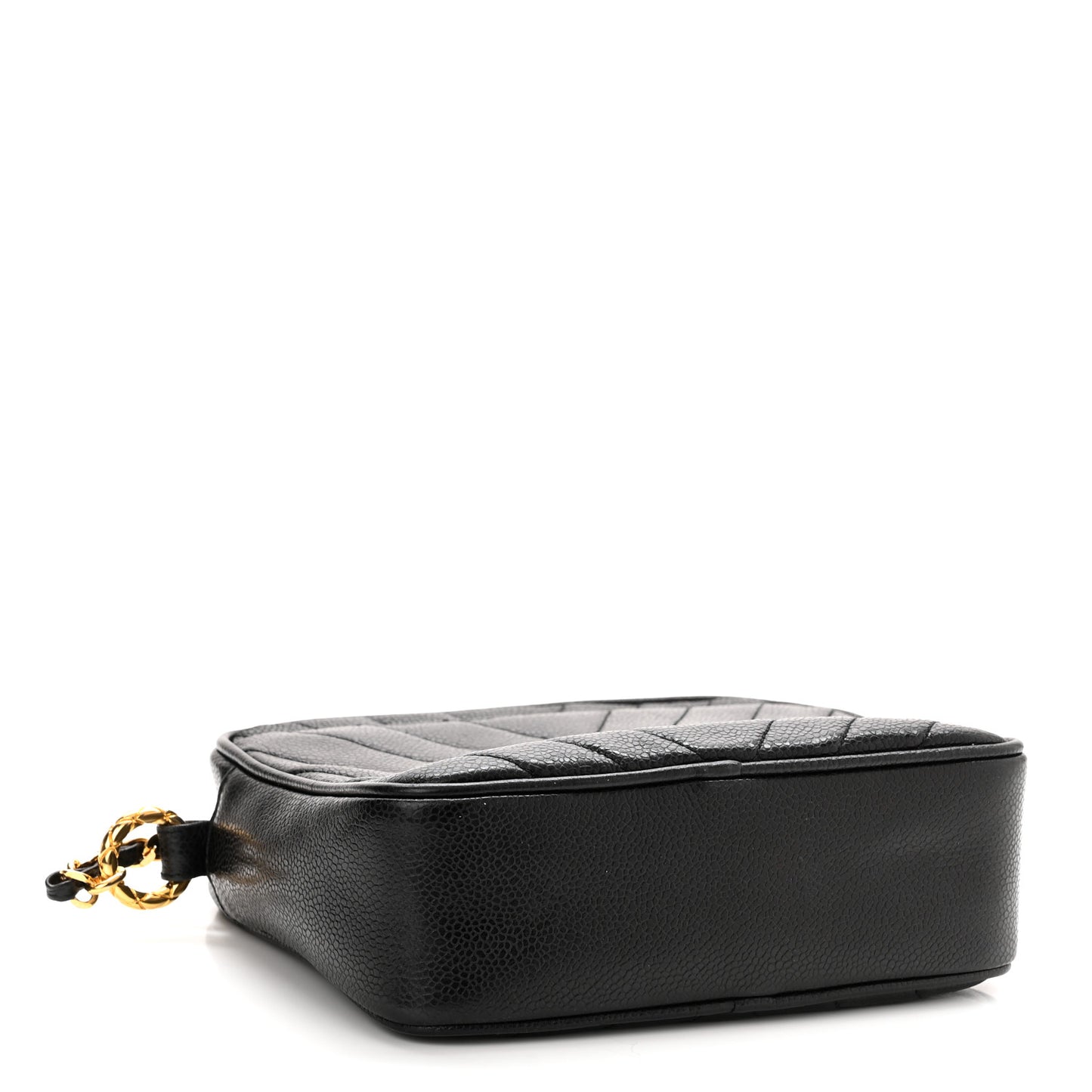 Caviar Chevron Quilted Camera Case Black