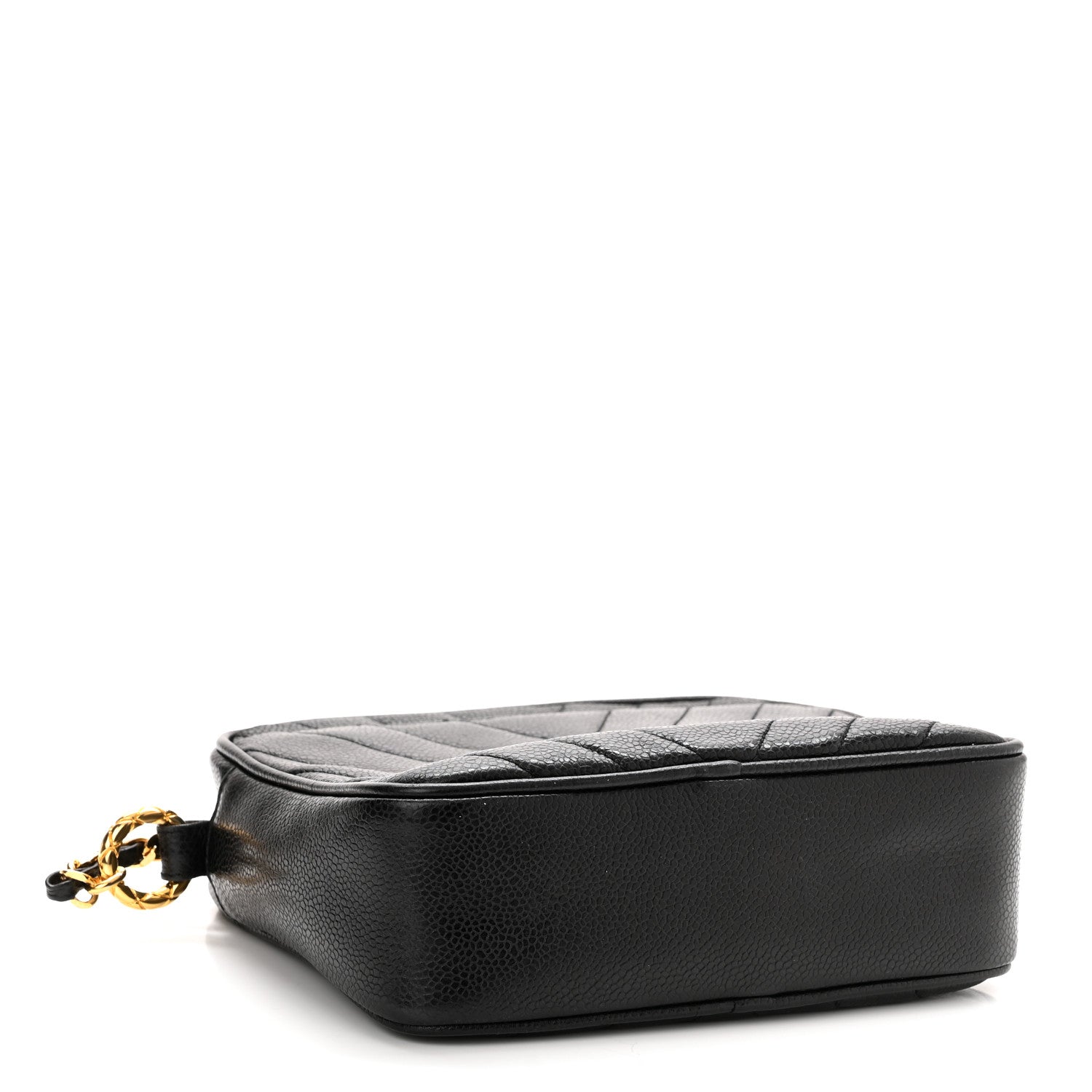 Chanel Caviar Chevron Quilted Camera Case Black 4 of 10