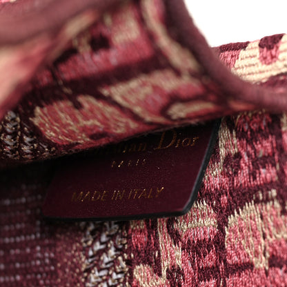 Christian Dior Oblique Mini Book Tote Burgundy Multicolor 5 of 9
