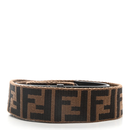 Fendi Ribbon Vitello Century FF 1974 Flat Studded Strap You Fango Marrone Ebano 2 of 4