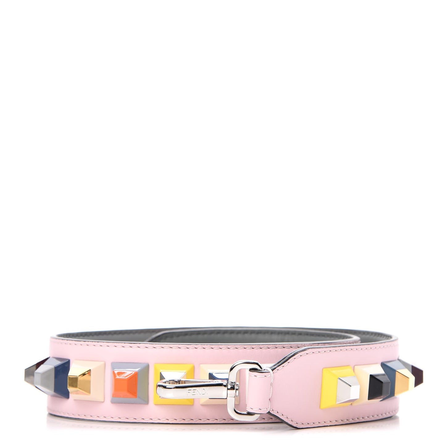 Vitello Dolce Plexiglass Bi-Color Studded Strap You Peonia Alga Multicolor