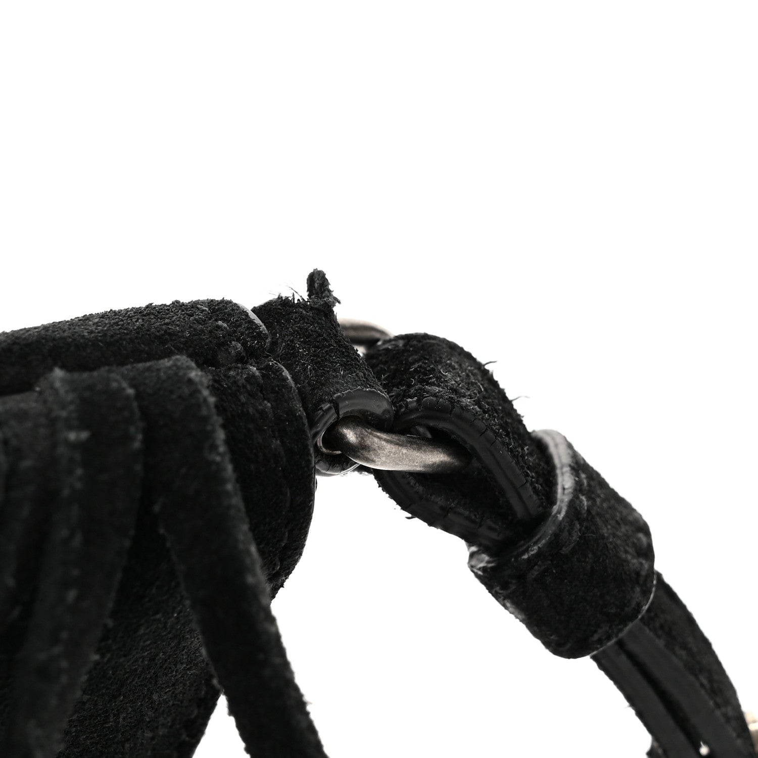 Saint Laurent Suede Calfskin Small Fringe Crossbody Bag Black 11 of 11