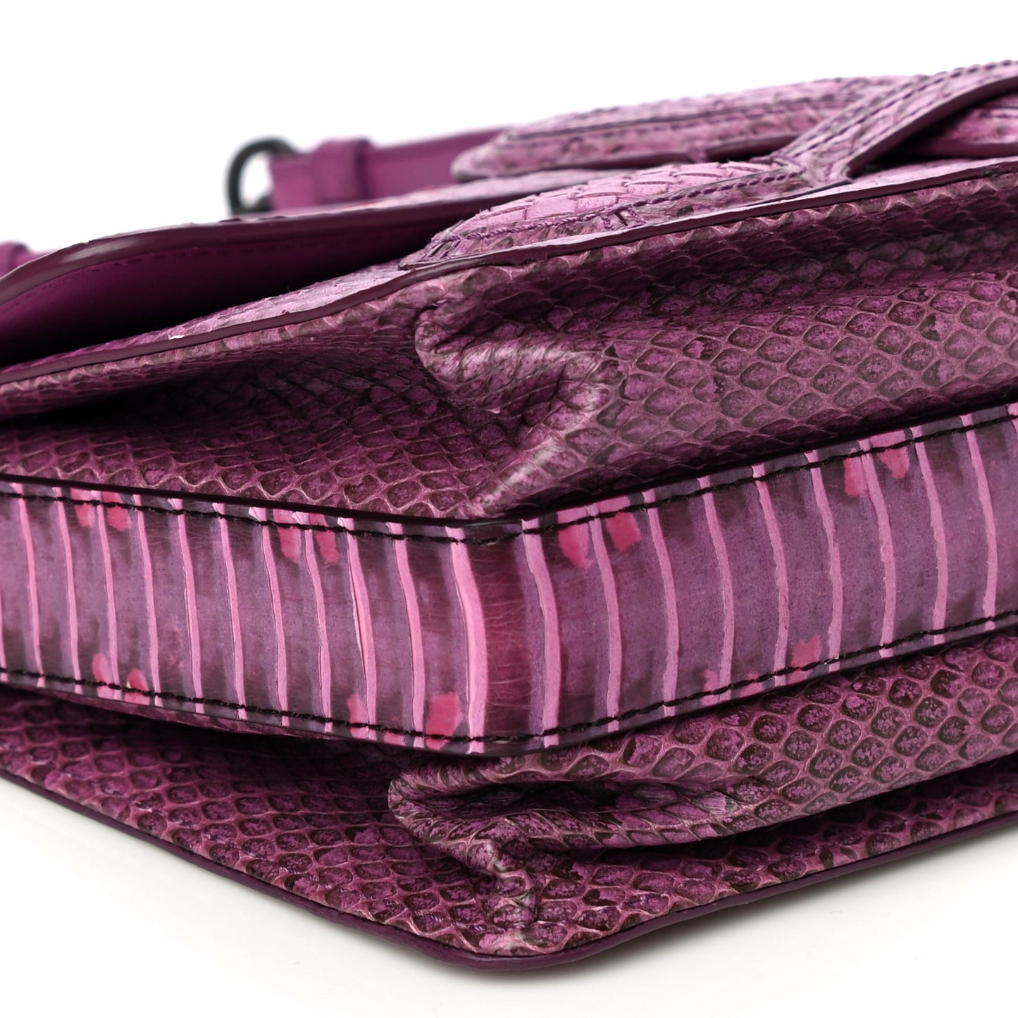 Python Nappa Intrecciato Rialto Shoulder Bag Purple