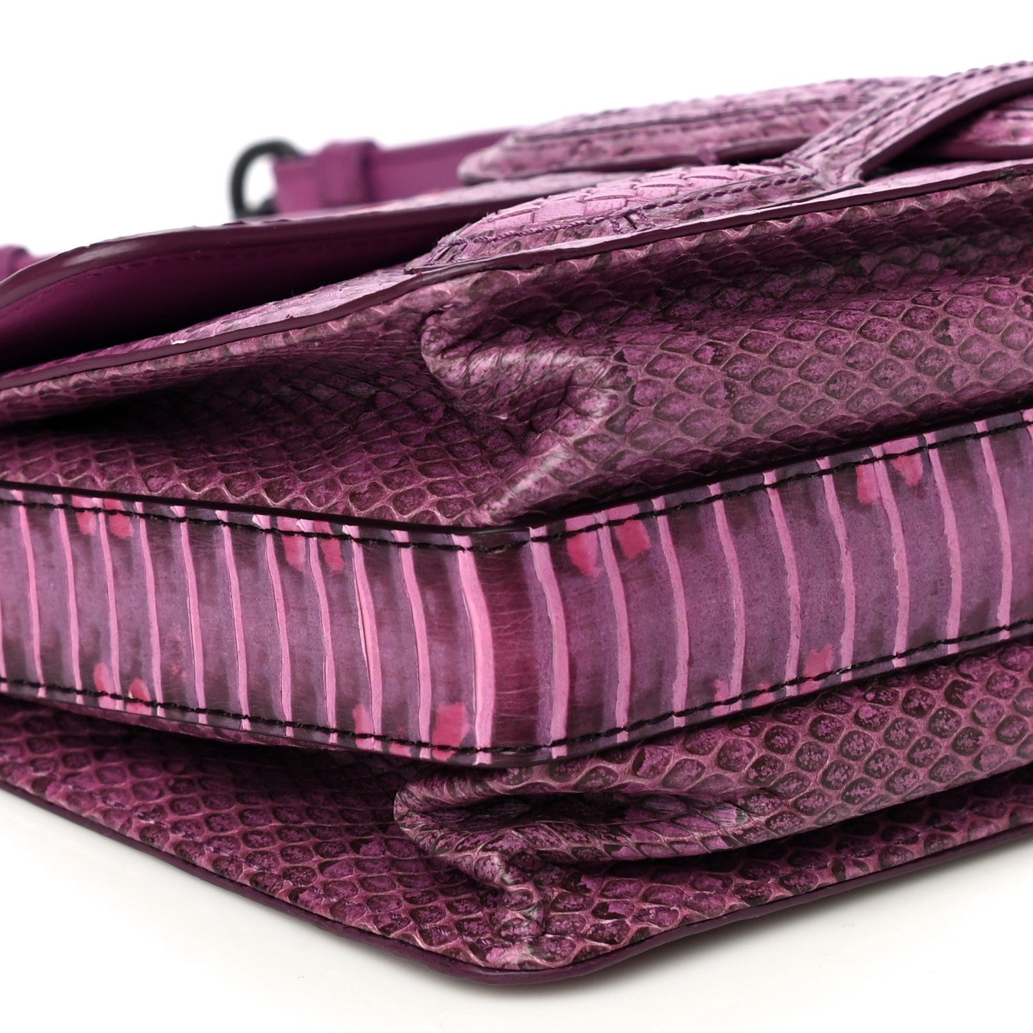 Bottega Veneta Python Nappa Intrecciato Rialto Shoulder Bag Purple 11 of 15