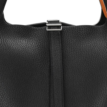 Hermes Taurillon Clemence Picotin Lock 22 MM Black Gold 8 of 10