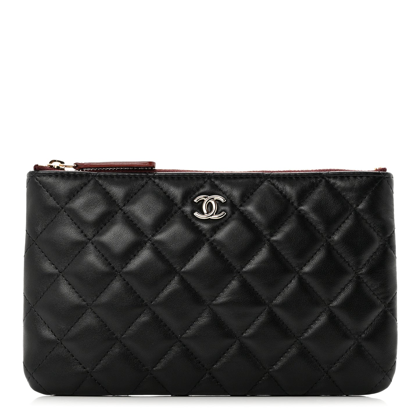 Lambskin Quilted Cosmetic Case Black