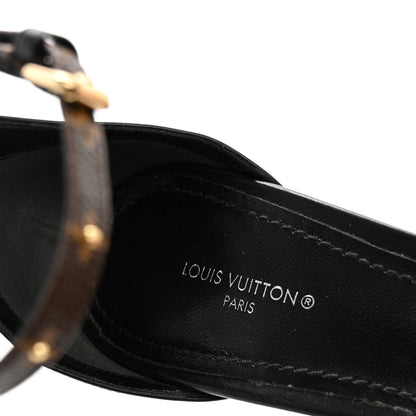 Louis Vuitton Patent Monogram Afterglow Platform Sandals 40 Black 6 of 9