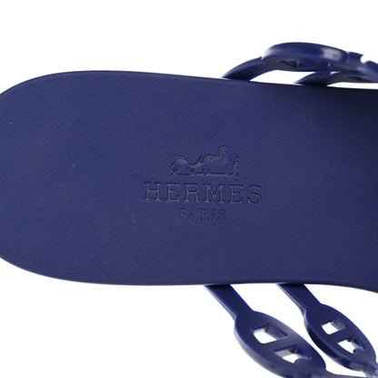 Hermes Rubber Chaine d'Ancre Island Sandals 37 Bleu Smalt 8 of 9