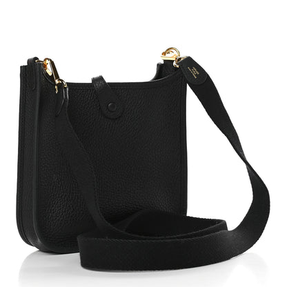 Hermes Taurillon Clemence Evelyne TPM Black 3 of 9