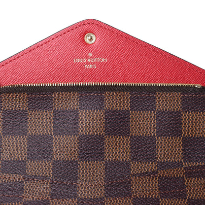 Louis Vuitton Damier Ebene Josephine Wallet Red 6 of 12