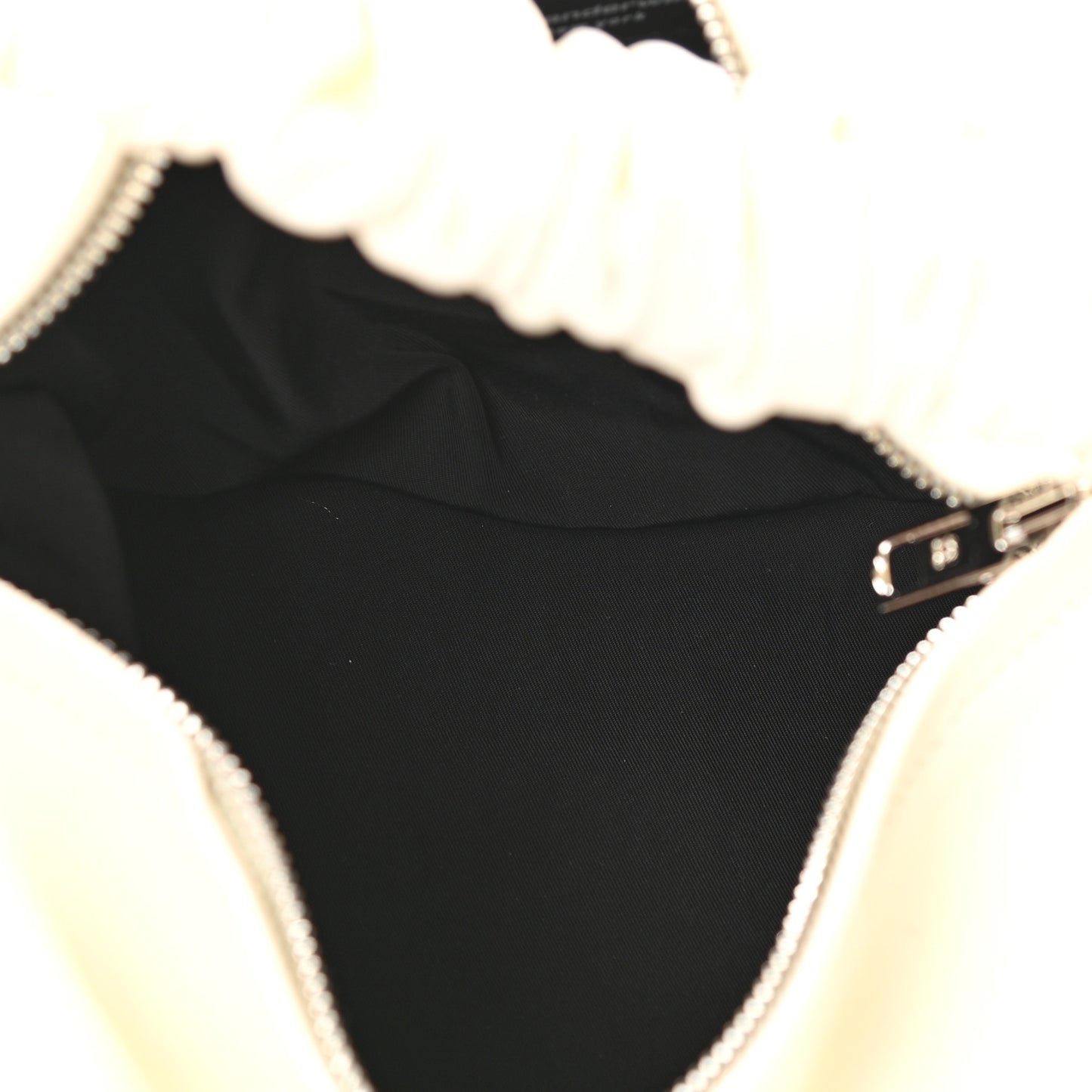 Lambskin Mini Scrunchie Bag White