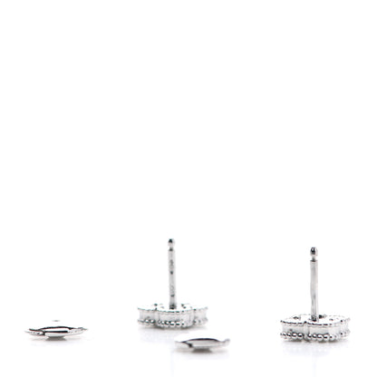 Van Cleef & Arpels 18K White Gold Mother of Pearl Sweet Alhambra Earrings 3 of 6