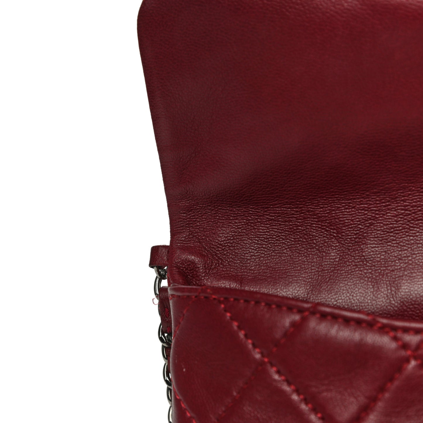 Lambskin Quilted Mini Mineral Nights Flap Crossbody Bag Dark Red