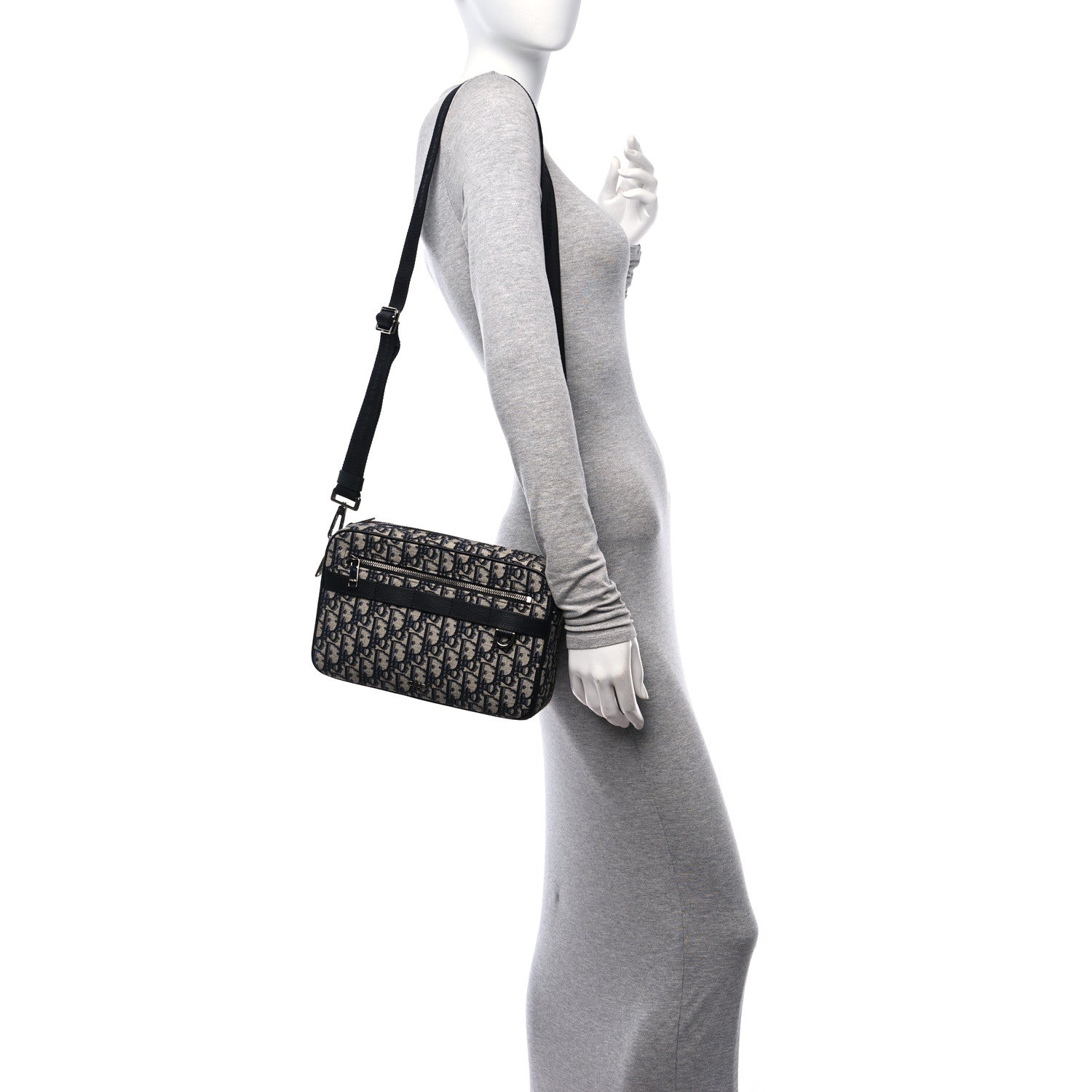 Christian Dior HOMME Oblique Maxi Safari Messenger Beige Black 2 of 12