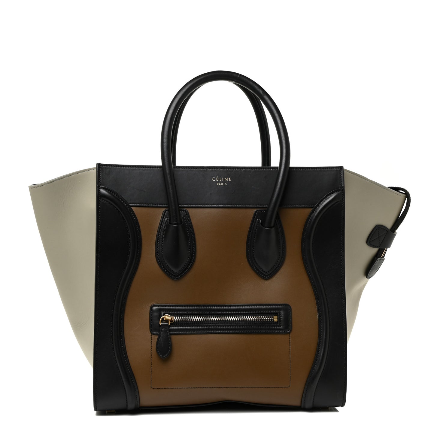 Satin Calfskin Mini Tri-Color Luggage Dark Grey