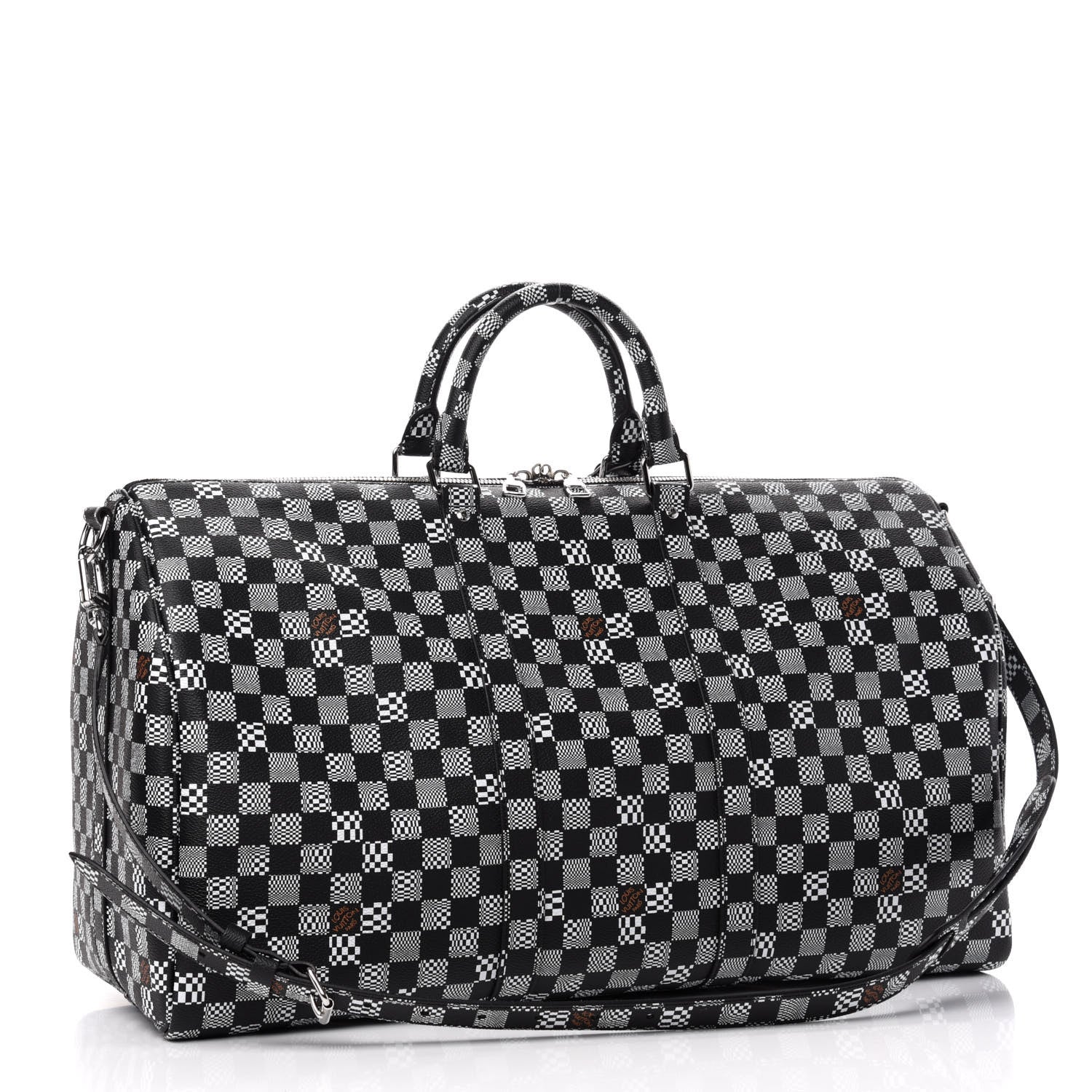 Louis Vuitton Damier Distorted Keepall Bandouliere 50 Black White 2 of 8