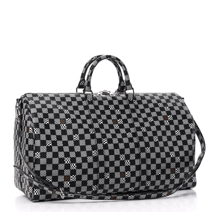 Louis Vuitton Damier Distorted Keepall Bandouliere 50 Black White 2 of 8