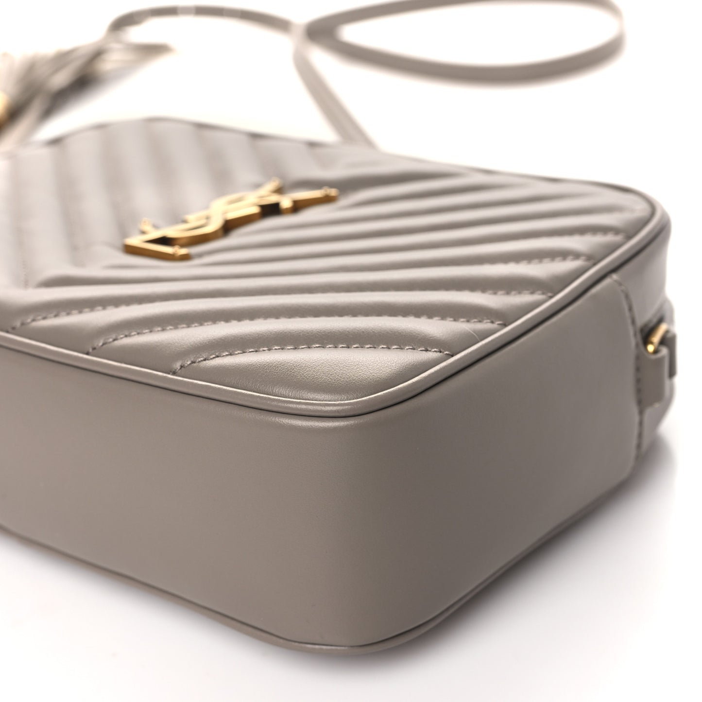Calfskin Matelasse Monogram Lou Camera Bag Greyish Brown