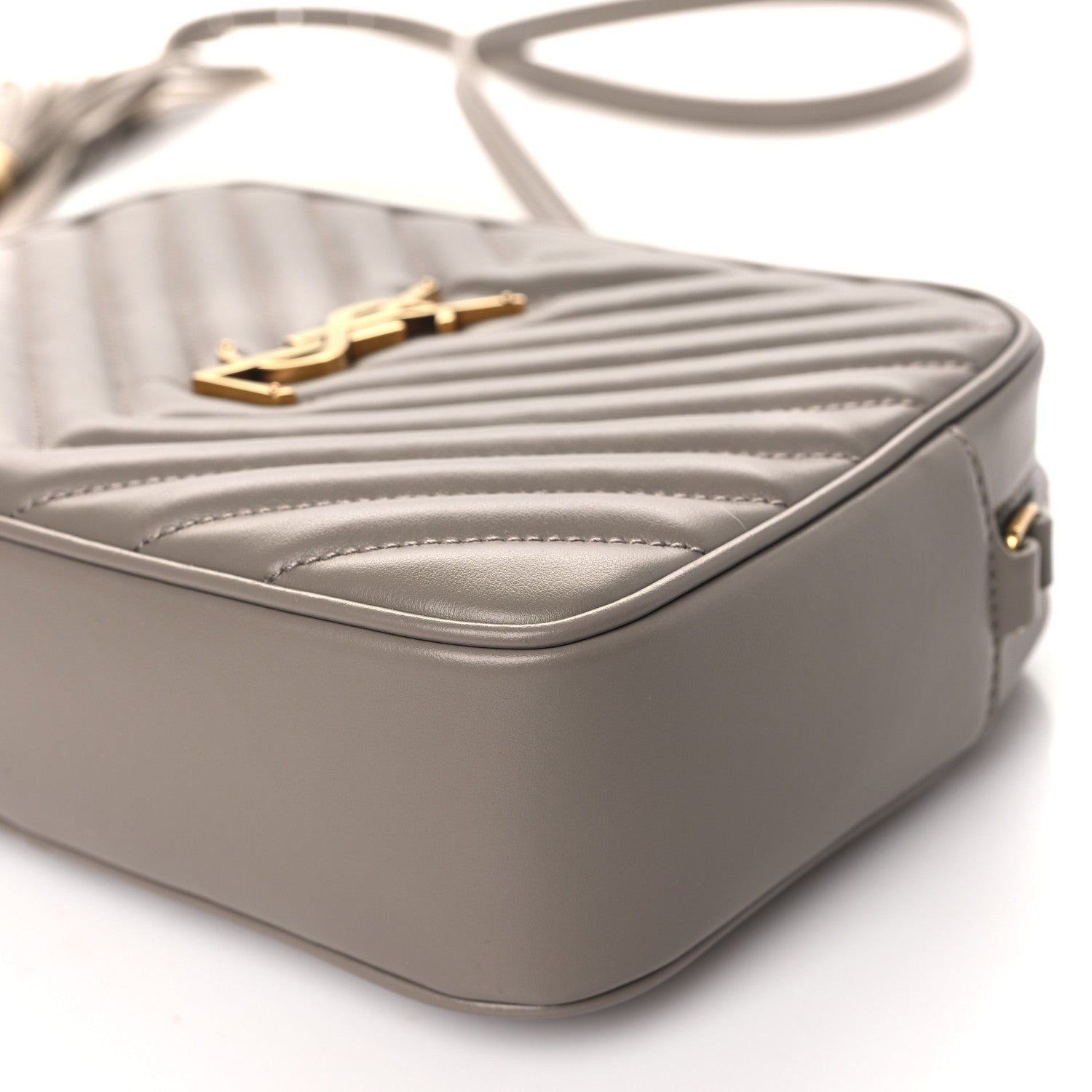 Saint Laurent Calfskin Matelasse Monogram Lou Camera Bag Greyish Brown 10 of 11