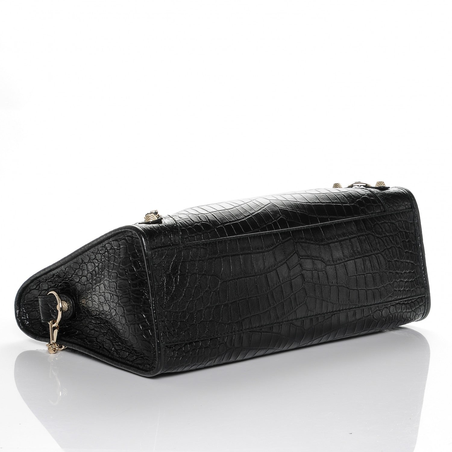 Balenciaga Calfskin Crocodile Embossed Giant 12 Gold Hardware City Black 4 of 6