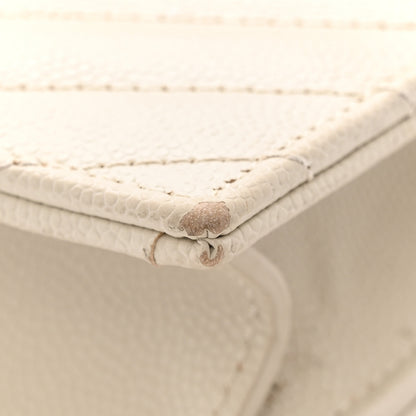 Saint Laurent Grain De Poudre Matelasse Chevron Monogram Envelope Chain Wallet Crema Soft 12 of 13