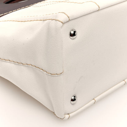 Prada Canapa Legno Logo Tote White 8 of 9