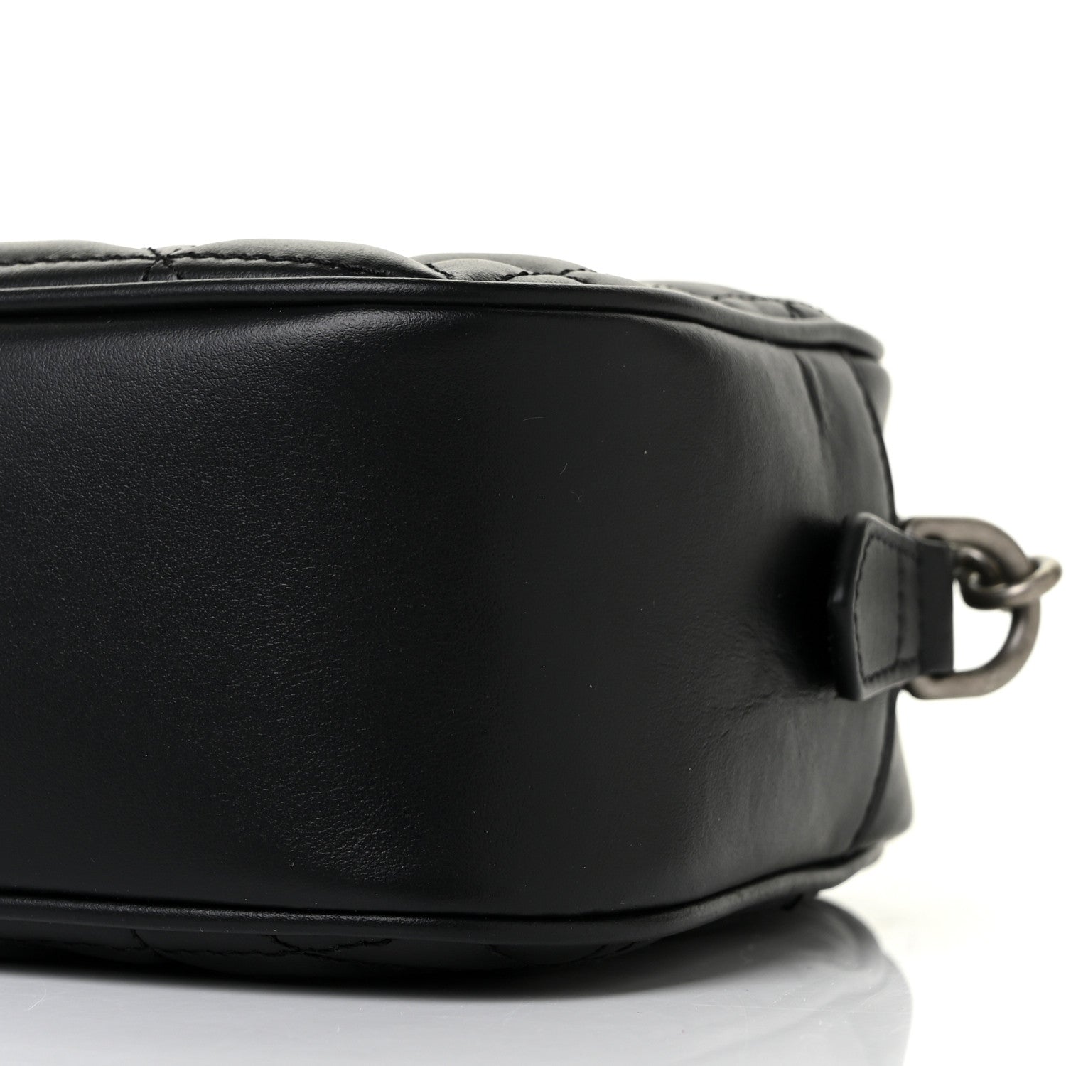 Gucci Calfskin Matelasse Aria Small GG Marmont Chain Shoulder Bag Black 7 of 7