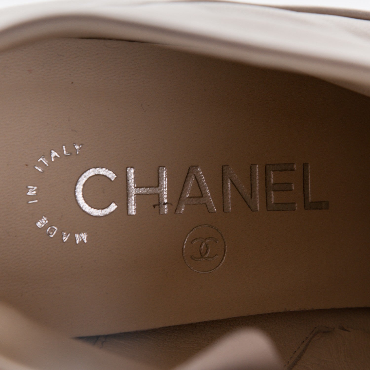 Chanel Lambskin Cap Toe CC Ankle Boots 41 Beige Black 7 of 8