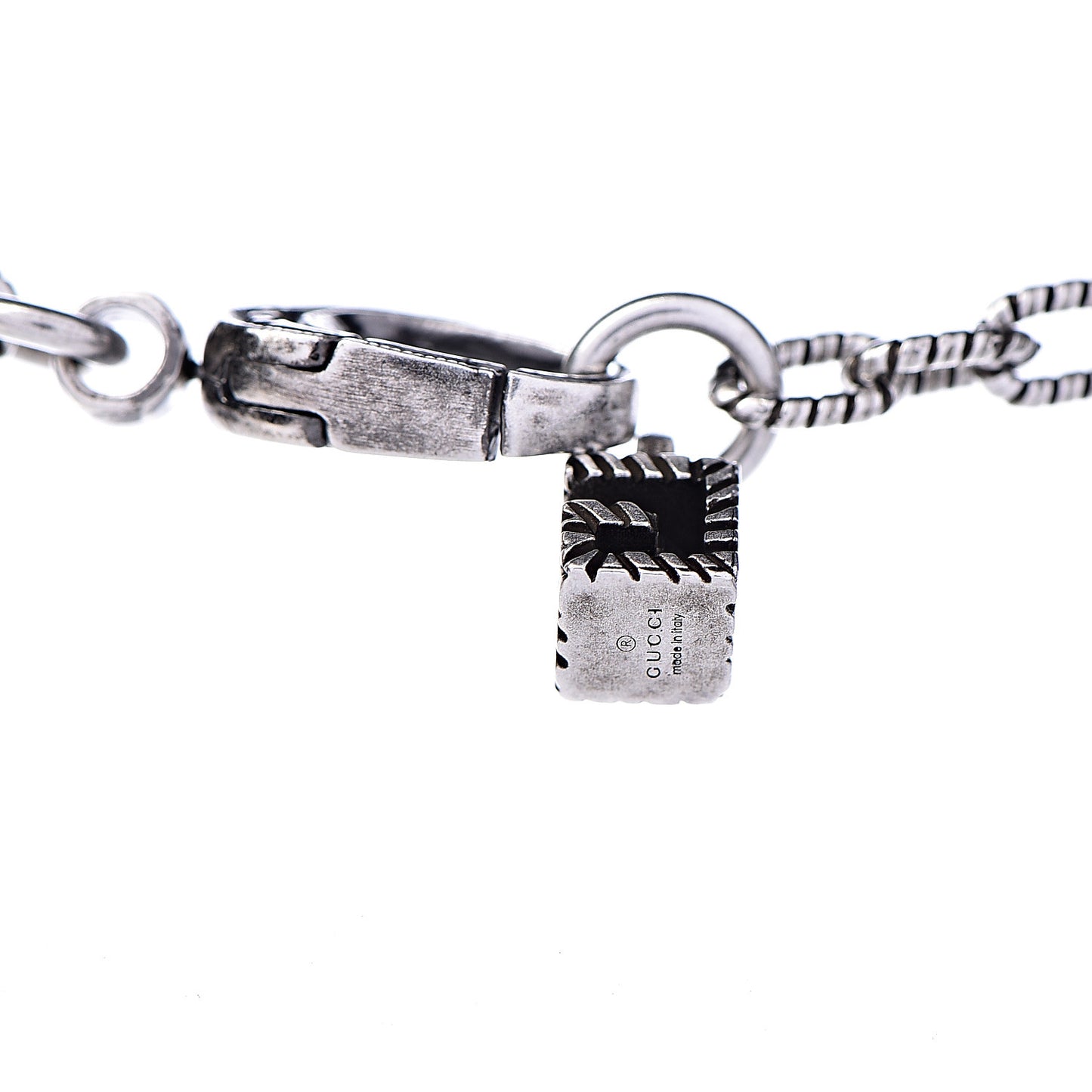 Sterling Silver Quartz Square G Cross Pendant Necklace
