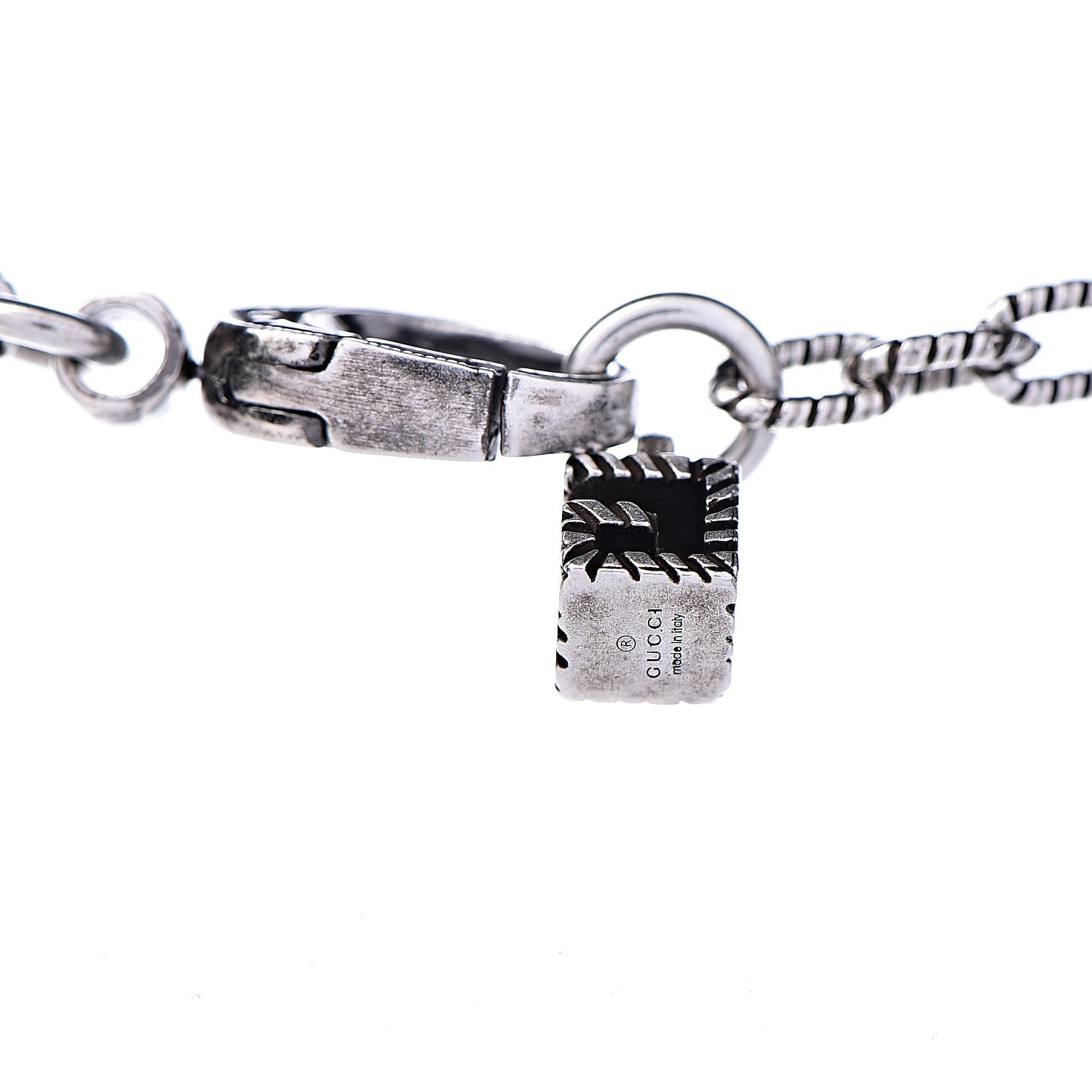 Gucci Sterling Silver Quartz Square G Cross Pendant Necklace 5 of 7