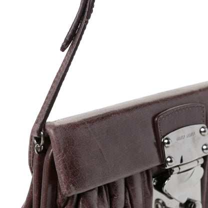 Miu Miu Vitello Lux Matelasse Flap Pochette Brown 10 of 12
