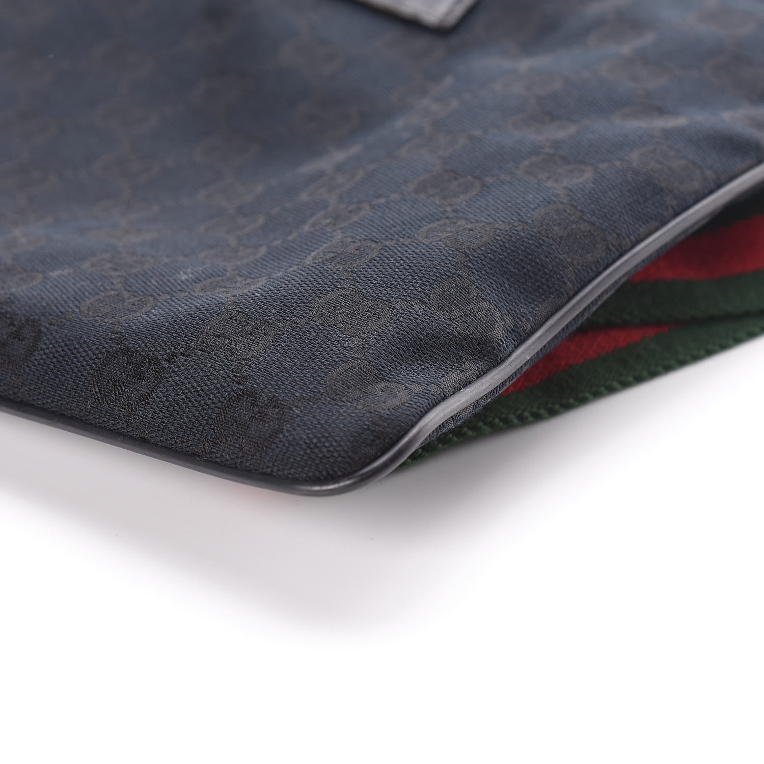 Gucci Monogram Web Small Flat Messenger Bag Black 9 of 10