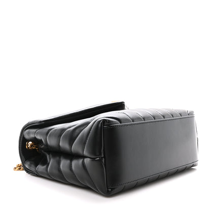 Saint Laurent Calfskin Y Quilted Monogram Small Loulou Chain Satchel Black 4 of 9