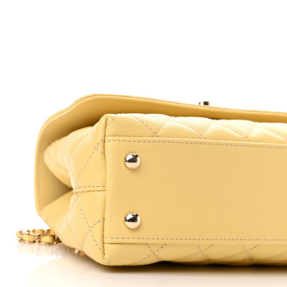 Chanel Caviar Quilted Mini Coco Handle Flap Yellow 9 of 11