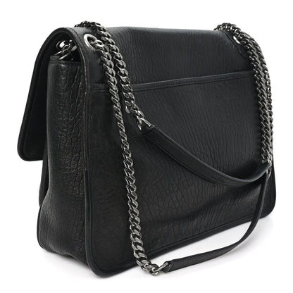 Saint Laurent Grained Lambskin Monogram Large Niki Chain Satchel Black 3 of 10