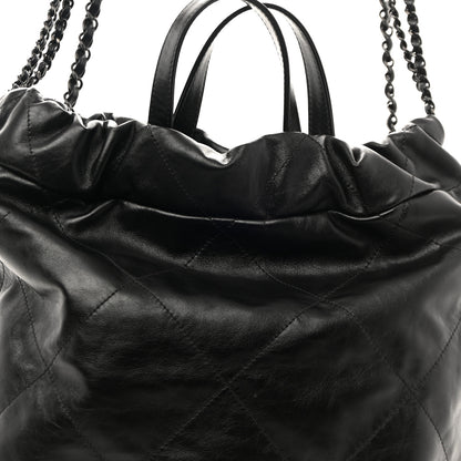 Chanel Shiny Calfskin Quilted Chanel 22 Backpack So Black 7 of 11