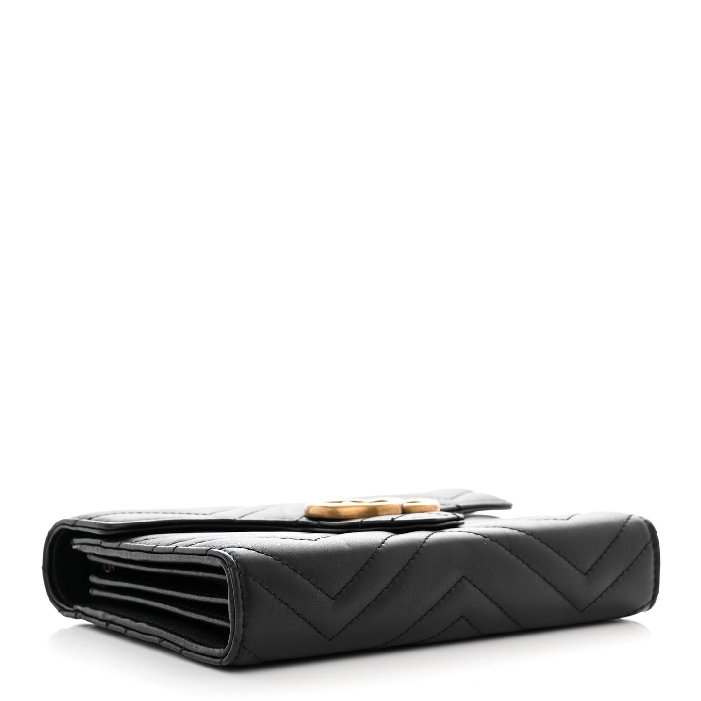 Calfskin Matelasse GG Marmont Chain Wallet Black