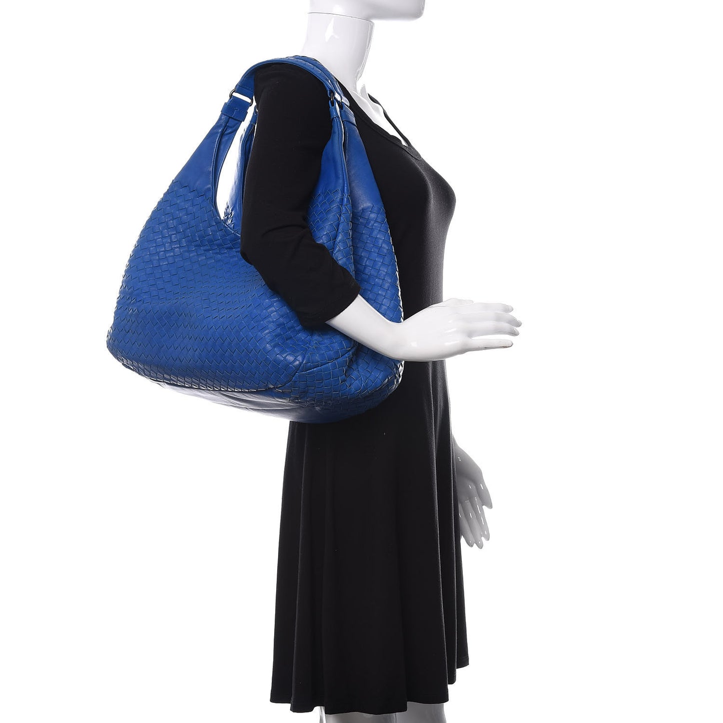 Nappa Intrecciato Large Campana Signal Blue