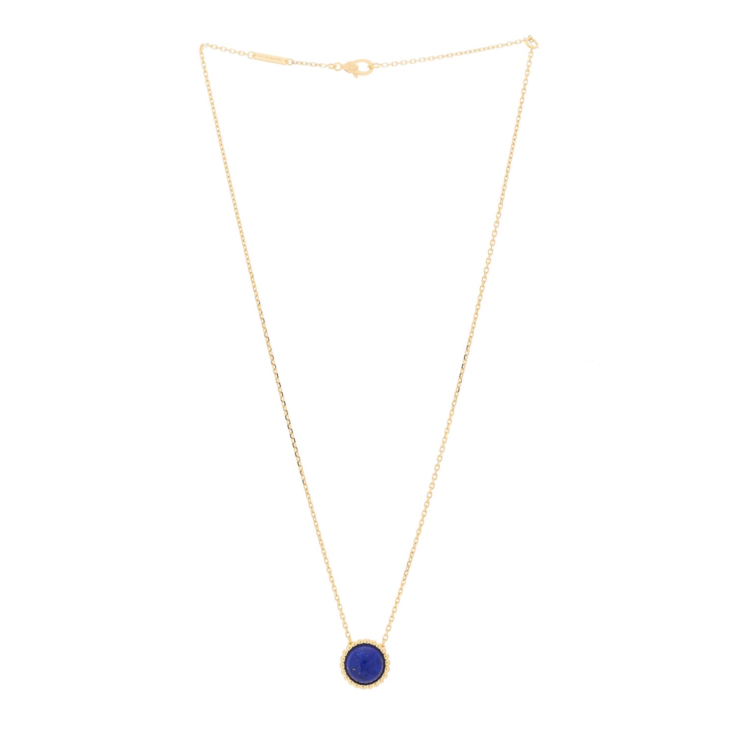 18K Yellow Gold Lapis Lazuli Perlee Couleurs Pendant Necklace