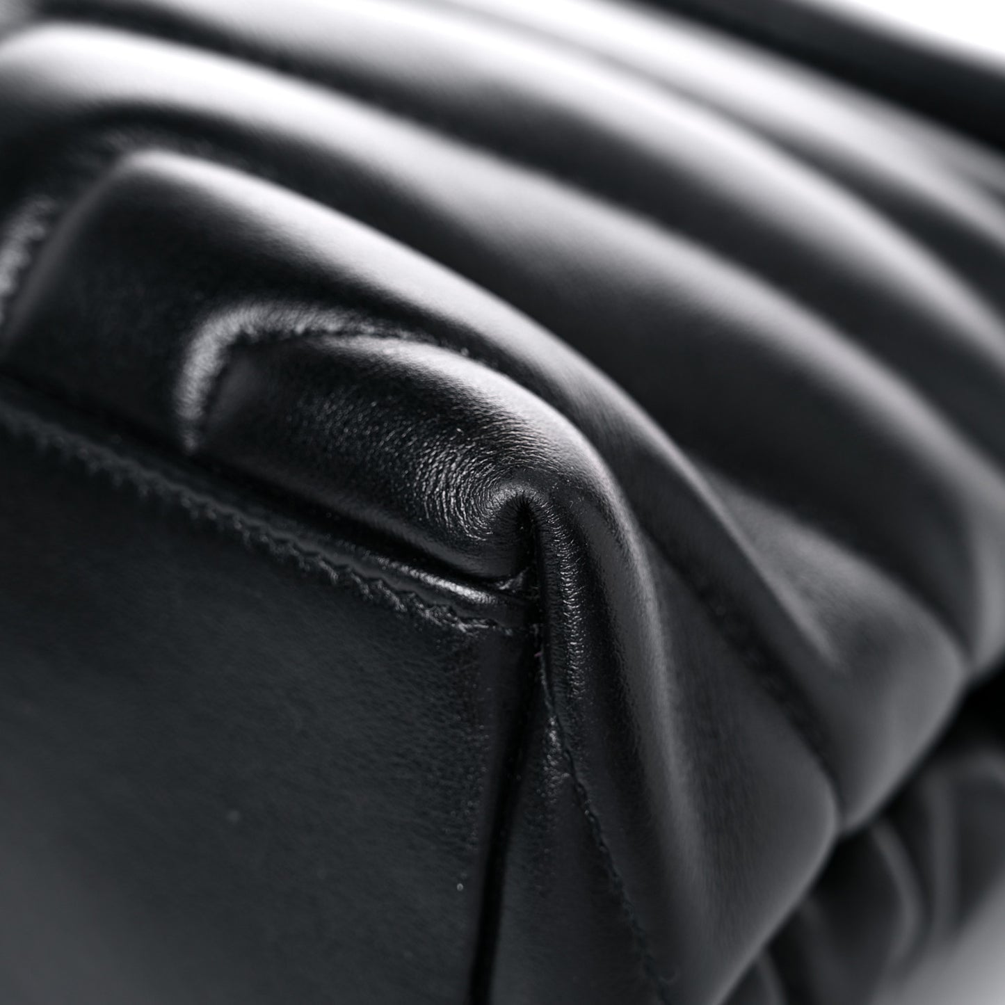 Calfskin Y Quilted Monogram Medium Loulou Chain Satchel Black